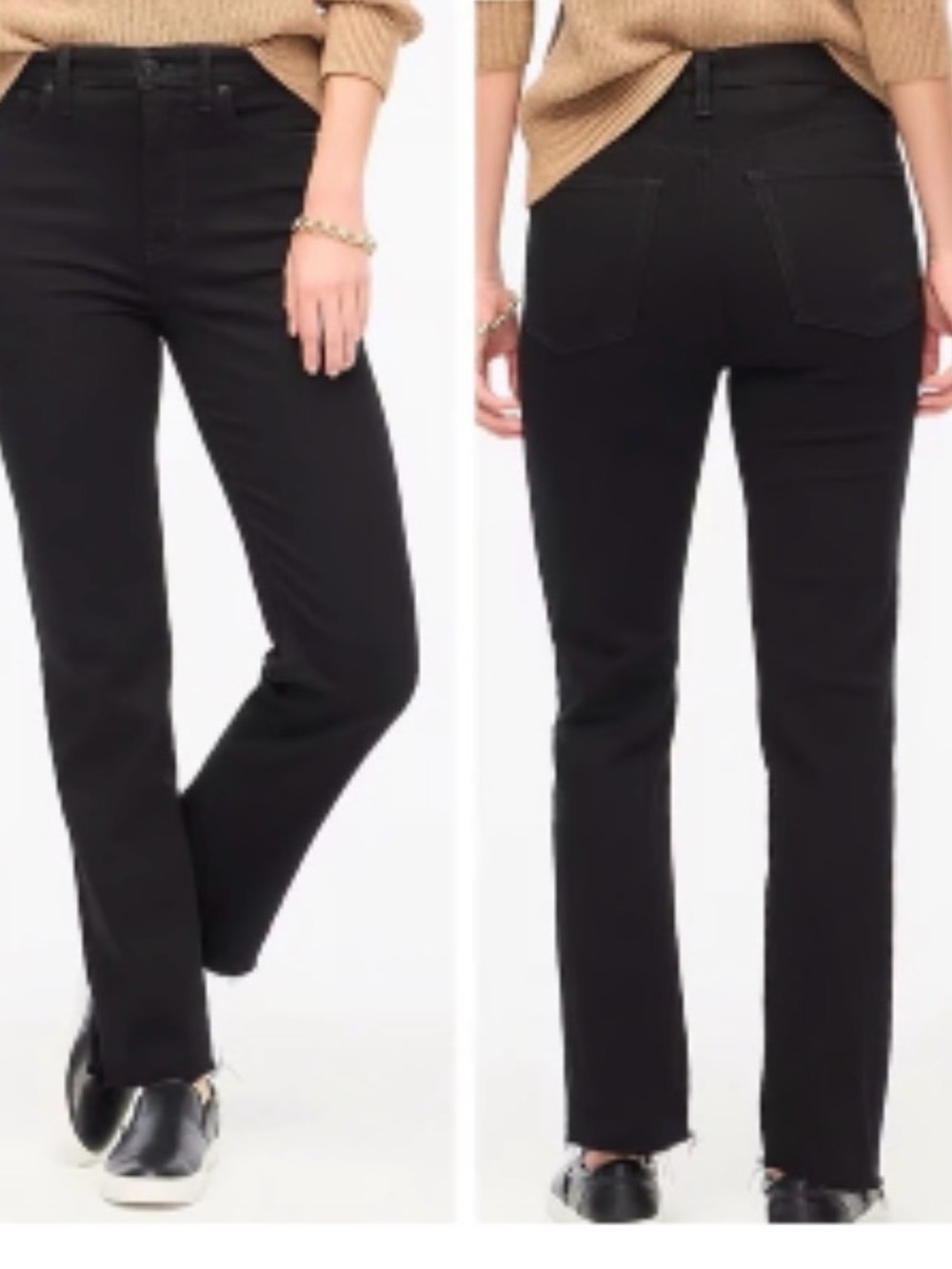 Jcrew black stovepipe jeans 27